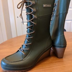 Tretorn rain boots with wedge